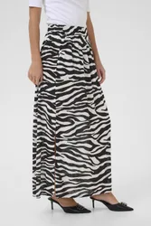 KAedita Amber Printed A-Line Skirt - Black - Size: 8