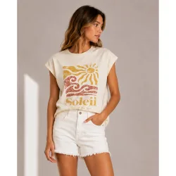 Top de mujer sin mangas con escote redondo