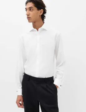 Regular Fit Ultimate Non Iron Pure Cotton Shirt White male - M&S - FashionsVida