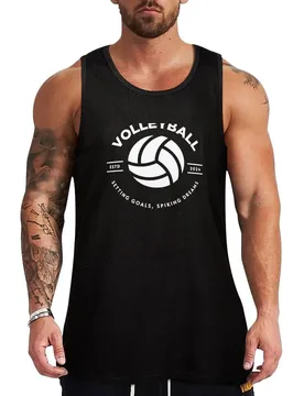 Stylish Volleyball Design Tank Top Essential Sleeveless Shirt Solid Basic Tank Top - Aliexpress - FashionsVida