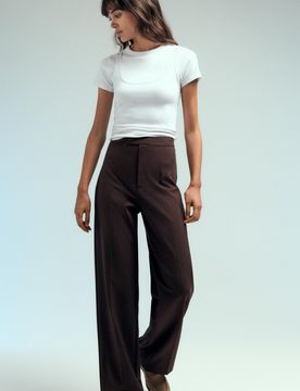Pantaloni Dritti Con Pinces