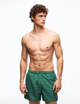 Maillot De Bain Basique Regular Fit Homme M Vert - Bershka - FashionsVida