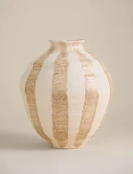 M&S Striped Ceramic Vase Neutral