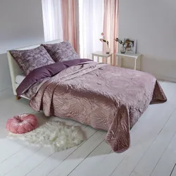 Tagesdecke "Blätter" dunkelviolett