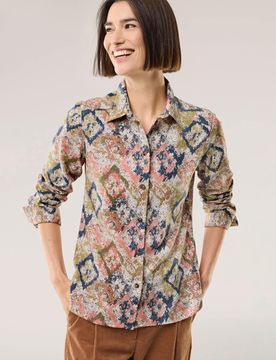 Polar-Flanell Hemdbluse, normale Größen, Farbe Beige, 40, extra warm extra leicht Damen