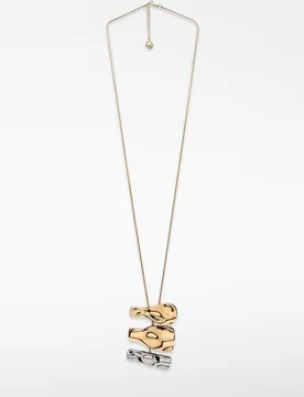 Collar de mujer con piezas metálicas bicolor - Adolfo Dominguez - FashionsVida