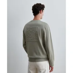 Sudadera de hombre con cuello redondo y logo en relieve trasero