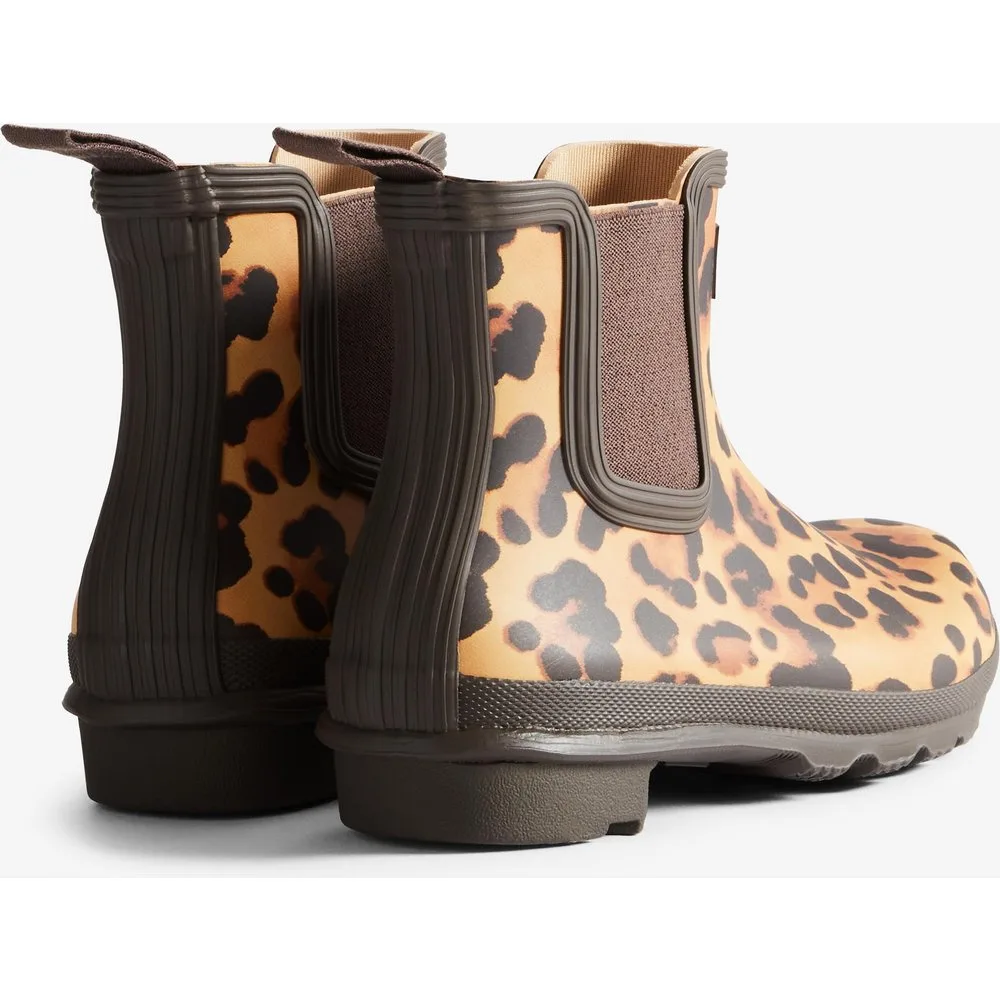 Botas de agua de mujer original chelsea leopard print con elásticos - Hunter - FashionsVida