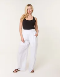 Shirred Trousers - L/XL / WHITE - female