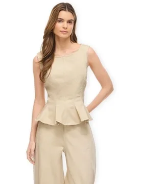 Blusen Top Chia Peplum - Birch Fr 36;Fr 38;Fr 40;Fr 42;Fr 44 Female - Vila - FashionsVida