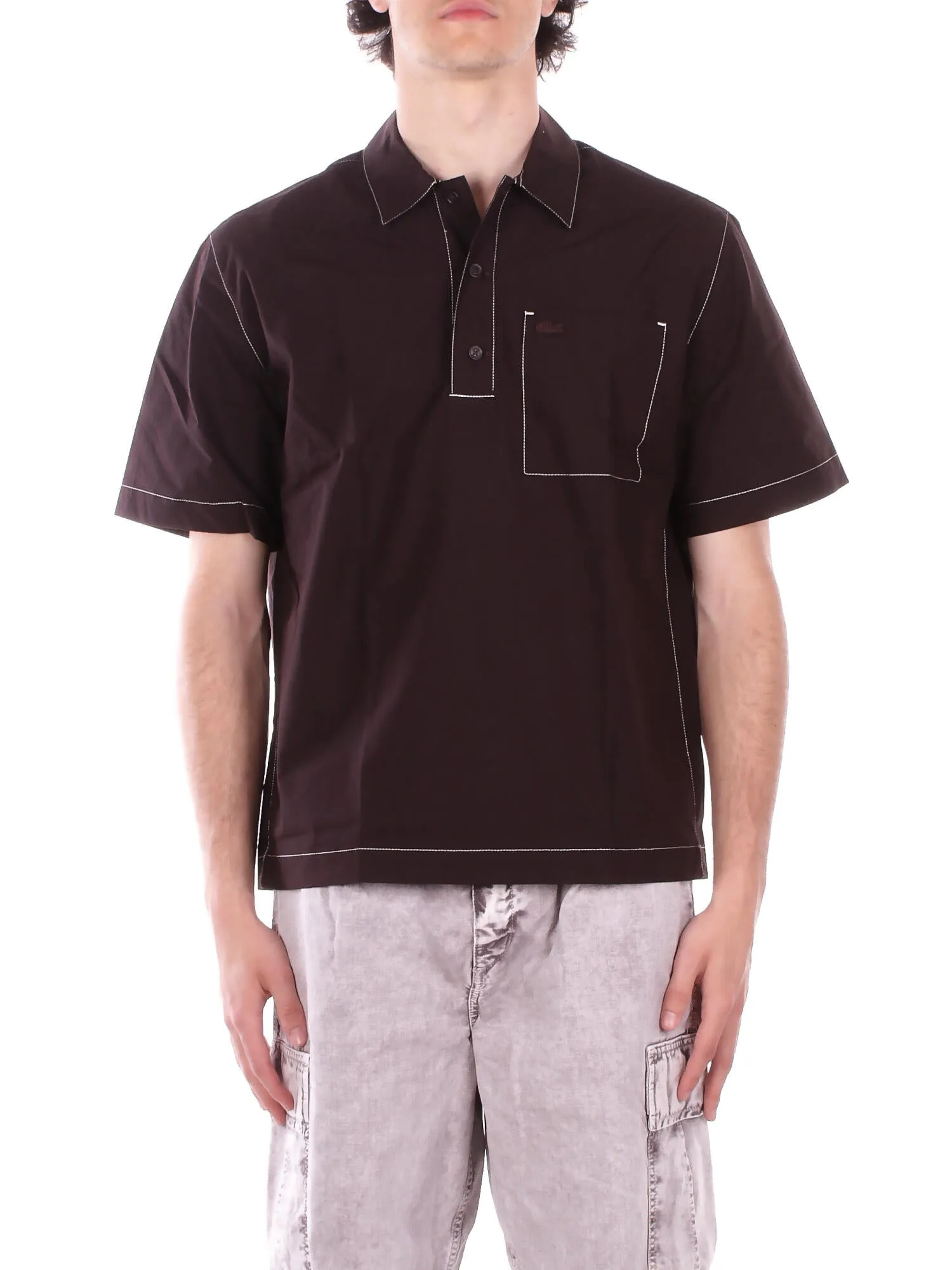 Uomo polo ch1268 3la camicia manica corta marrone - Lacoste - FashionsVida