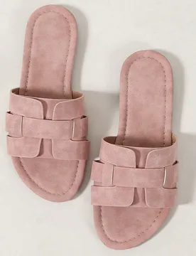 Sandalias planas tipo slide estilo coreano casual para mujer, zapatos de verano para exterior con punta abierta, sandalias romanas tejidas, nueva moda - Shein - FashionsVida