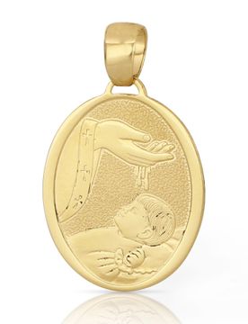 Medaglia Ciondolo da Battesimo Oro Giallo 803321704381