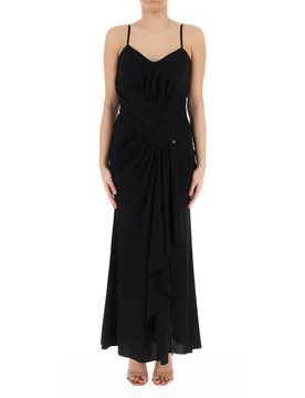 Abito con drappeggio NERO S - Rinascimento - FashionsVida