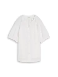 Blouse shortsleeves slub struc female