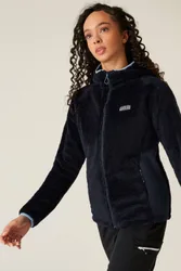 Women's Torrek Pro Fluffy Full Zip Hooded Midlayer Sweatshirt in Navy Size: 14 - Navy - Size: 14