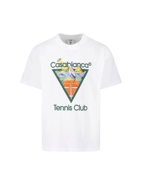 Tennis Club Triangle Graphic Organic Cotton T-Shirt