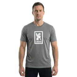 Maglietta A Maniche Corte Vertical Border Logo Charcoal / White