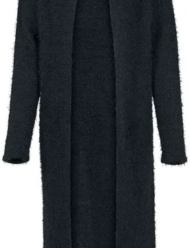 Cardigan - Ladies Hooded Feather Cardigan - M bis XL - für Damen - Größe M - schwarz - Frauen - female - Urban classics - FashionsVida