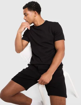Mens Maglia Textured - Nero, nero nero Uomo taglia XXL - BELIER - FashionsVida