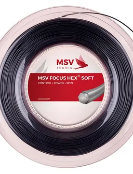 Focus Hex Soft 200 M Tennis Reel String Black 1.25 mm - Msv Tennis - FashionsVida