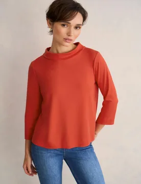 High Neck 3/4 Sleeve Top Red female - Hobbs - FashionsVida