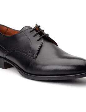 Edison Leather Mens Black Lace-Up Shoes - Size Uk 11 - Base london - FashionsVida