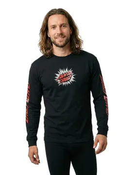 T-shirt à Manches Longues Burst Oval Dot Front Black M