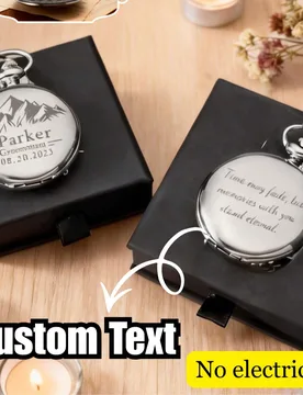 Pieza Reloj de bolsillo vintage personalizado y grabado con cadena, viene en caja de regalo, nombre fecha texto personalizables, regalo para padrino d - Shein - FashionsVida