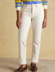 Slim Straight Leg Ankle Grazer Jeans Cream female