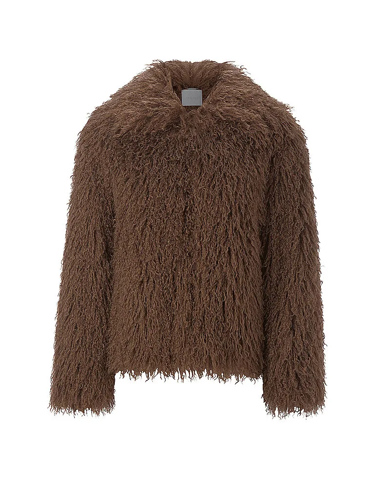 Chaqueta con aspecto de piel marrón 34 - Richroyal - FashionsVida