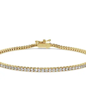 Bracciale Tennis Eternity, Diamanti creati in laboratorio 1,5 ct tw, Forma rotonda, Bianco, Oro giallo 18 K M - Swarovski - FashionsVida