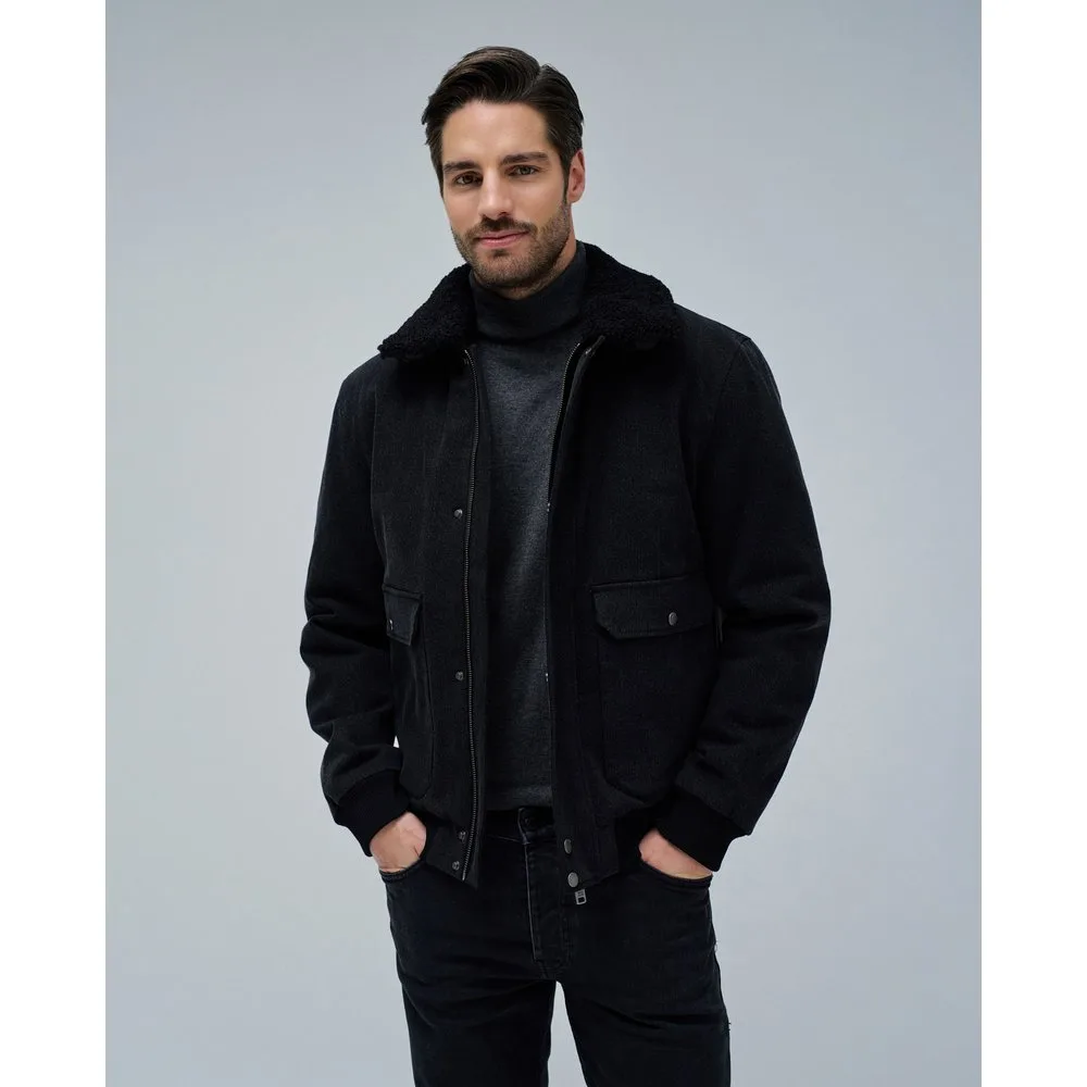 Chaqueta de hombre bomber con cuello de pelo - Salsa Jeans - FashionsVida