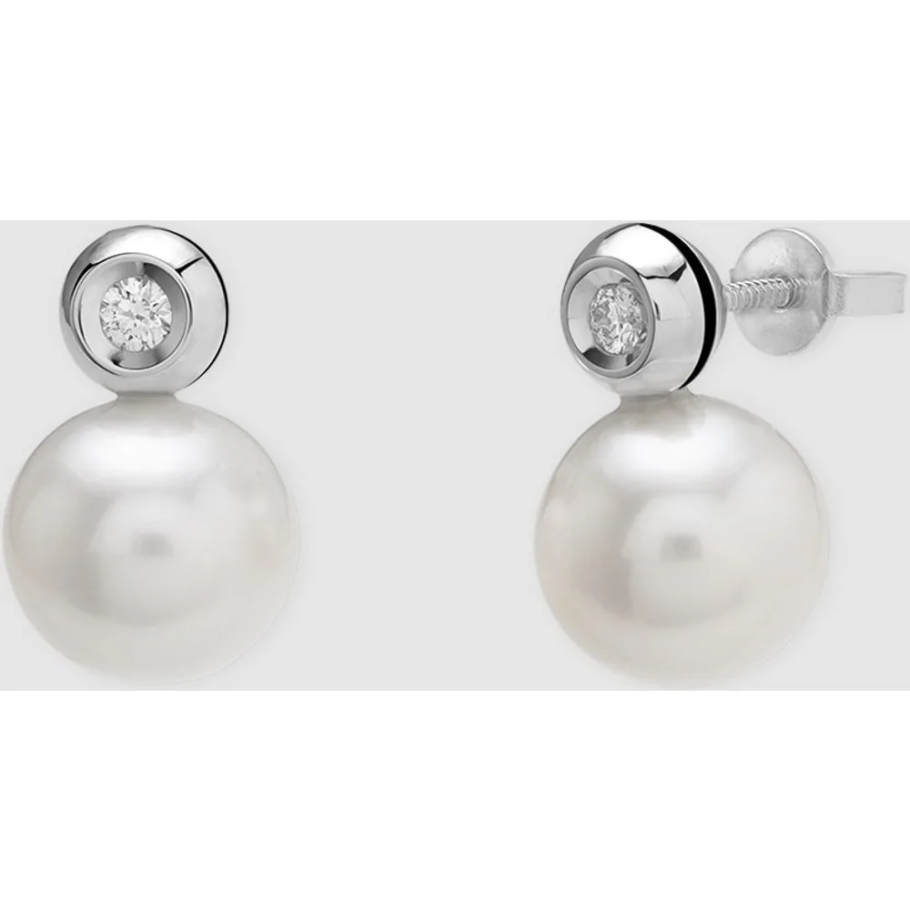 Pendientes Black & White de oro con diamantes y perla - El Corte Inglés - FashionsVida
