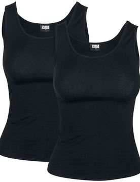 Top - Ladies 2-Pack Basic Stretch Top - XS bis 5XL - für Damen - Größe XS - schwarz - Frauen - female