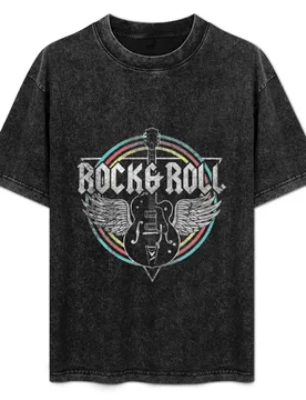 Rock Roll Guitar Wings Music T Shirt T-Shirt All Match Basic Short Sleeve Top - Aliexpress - FashionsVida