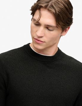 Superdry Herren Pullover mit Strukturstrick Lockerer Passform Black - Größe: Xxl