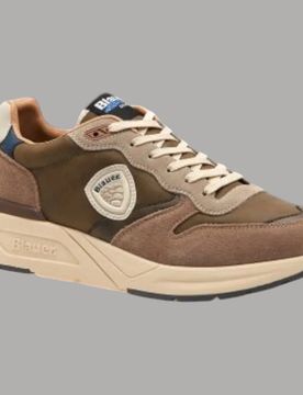 Sneakers uomo in tessuto e pelle scamosciata con suola antiscivolo Taupe