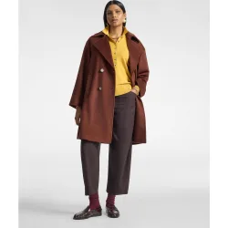 Pantalones de mujer cropped de franela ajuste barrel cierre con botón y cremallera