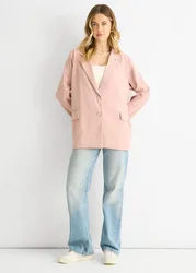 Women's Blush Oversized Tailored Blazer in Pink Size: Medium/Large - Pink - Size: M/L