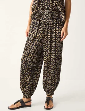 Print Cuffed Beach Trousers Black female - Monsoon - FashionsVida