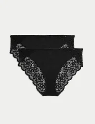Pack Hanna Glossie High Leg Knickers Black female