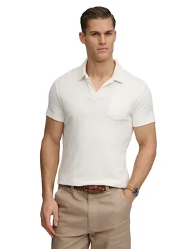 Polo A Maniche Corte Towelling Vintage Off White 2XL - Superdry - FashionsVida