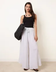 Extreme Wide Leg Linen Trousers - ONE / WHITE - female