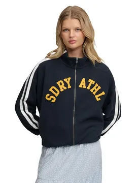 Felpa Con Zip Athletic Essential Applique Loose Fit Eclipse Navy M