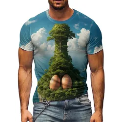 Men's 3D Printed Short Sleeve T-Shirt - Diversified Gym Fashion, Youth Party Top