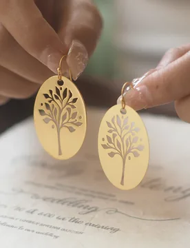 French Tree Lace Hollow Retro Pendant Ear Hooks - Aliexpress - FashionsVida