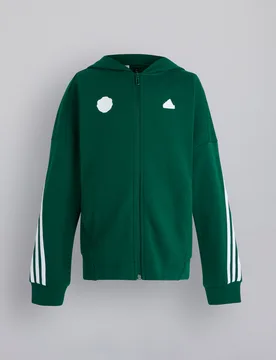 Manchester United x Kids Future Icons 3-Stripes Full Zip Track Top Green 11-12Y - Adidas - FashionsVida