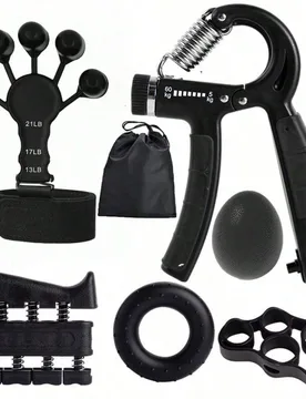 Nuevo set de 5 piezas para 2024: Bandas de resistencia para dedos y entrenador de fuerza de agarre & Bola de masaje de goma & Fortalecedor de agarre d - Shein - FashionsVida