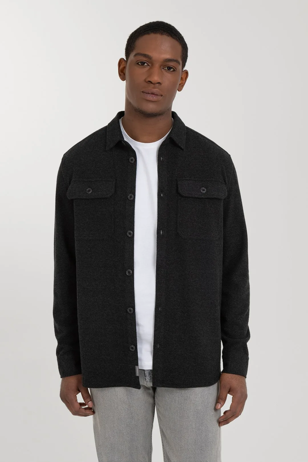 Mens Jersey Casual Overshirt - - Size: M - Larsson & Co - FashionsVida
